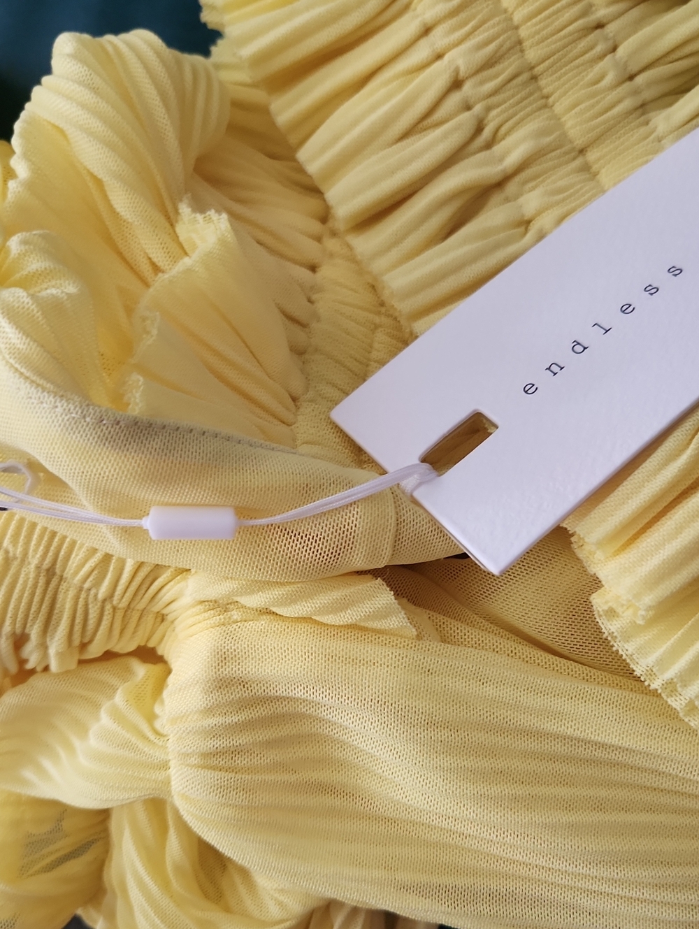 Endless Rose Yellow Ruffled Ruched Crop Tank Top - Picture 6 of 6